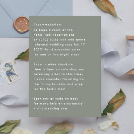 Tarjeta De Confirmación De Asistencia Alojamiento Sage White Details Simple Y Moderno