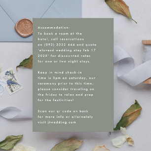 Tarjeta De Confirmación De Asistencia Alojamiento Sage White Details Simple Y Moderno