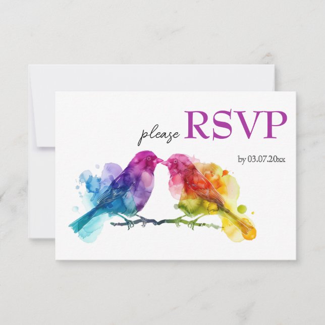 Tarjeta De Confirmación De Asistencia Amantes del arco iris LGBTQ+ (Anverso)