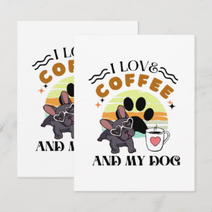 Tarjeta De Confirmación De Asistencia Amantes del Café - Me encanta el café y mi perro