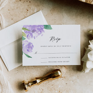 Tarjeta De Confirmación De Asistencia Amethyst Peony Boda Mail-in