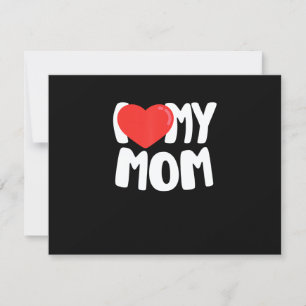 Tarjeta De Confirmación De Asistencia Amo a mi mamá TShirt con gran corazón rojo