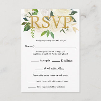 Tarjeta De Confirmación De Asistencia Amor dorado