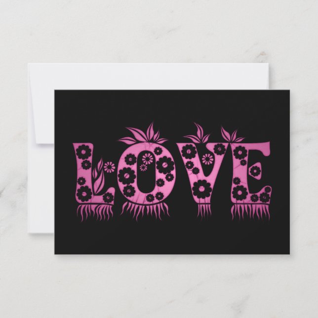 Tarjeta De Confirmación De Asistencia Amor ( en letras de flores ) (Anverso)