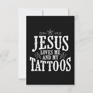 Tarjeta De Confirmación De Asistencia Amor por Dios   Jesús Me Ama Y Mis Tatuajes