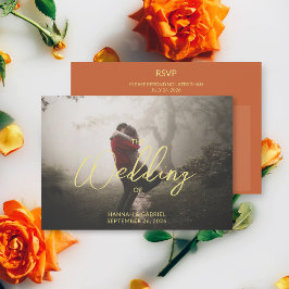 Tarjeta De Confirmación De Asistencia Añadir la opción de la comida del Boda fotográfico