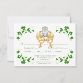 Tarjeta De Confirmación De Asistencia Anillo Claddagh Irlandés Femenino Femenino y Trébo