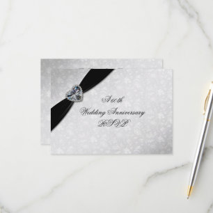 Tarjeta De Confirmación De Asistencia Aniversario del 60° Boda de Damask
