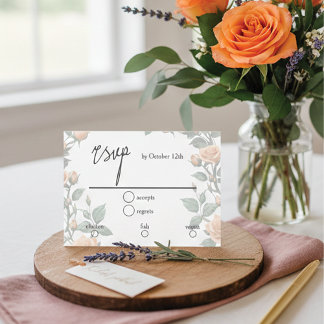Tarjeta De Confirmación De Asistencia Apricot Orange Rose Wedding