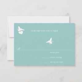Tarjeta De Confirmación De Asistencia Aqua Blue Bumble Bee Heart Boda