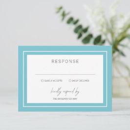 Tarjeta De Confirmación De Asistencia Aqua Bold Border Moderno Boda