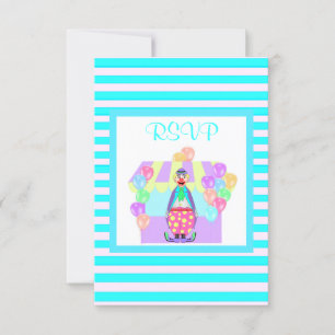 Tarjeta De Confirmación De Asistencia Aqua stripe payown cirsvp