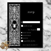 Araña gótica espumosa cena Boda blanco negro