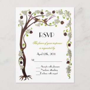 Tarjeta De Confirmación De Asistencia árbol de la vida RSVP, vertical