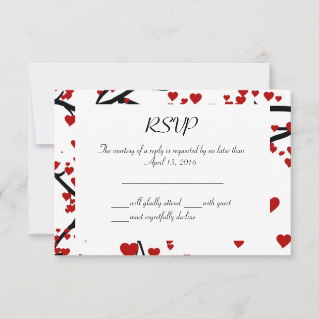 Tarjeta De Confirmación De Asistencia Árbol del corazón (Anverso)