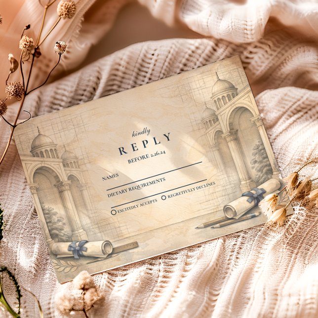 Tarjeta De Confirmación De Asistencia Architecture Drafting Tools Graduation (Subido por el creador)