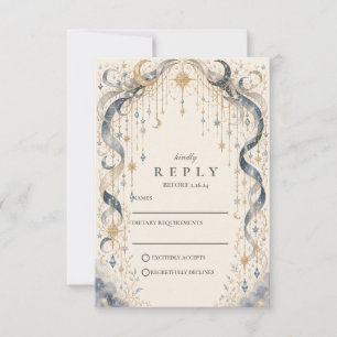 Tarjeta De Confirmación De Asistencia Arco de Boda Celestial Elegante