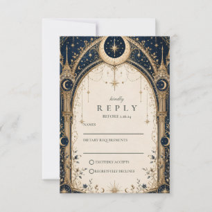 Tarjeta De Confirmación De Asistencia Arco de Boda Celestial Encantador