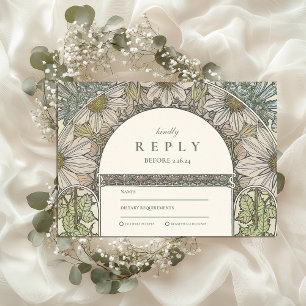 Tarjeta De Confirmación De Asistencia Arco de jardín vintage para boda