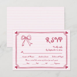 Tarjeta De Confirmación De Asistencia Arco rosa dibujado a mano y boda caprichoso de bor