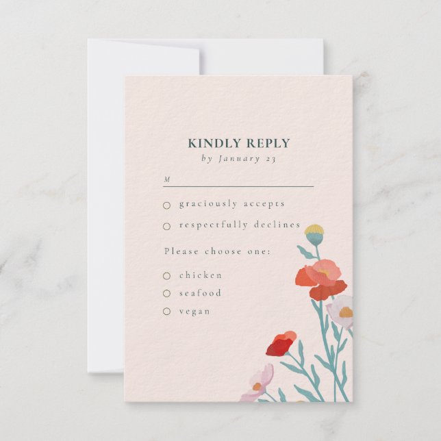 Tarjeta De Confirmación De Asistencia Armonía floral (Anverso)