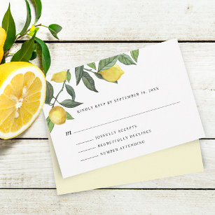 Tarjeta De Confirmación De Asistencia Arreglo de limón de verano