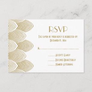 Tarjeta De Confirmación De Asistencia Art déco de los años 20 del vintage horneado a la