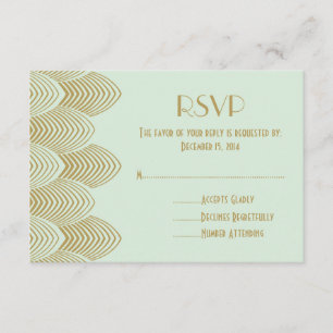 Tarjeta De Confirmación De Asistencia Art déco de los años 20 del vintage horneado a la