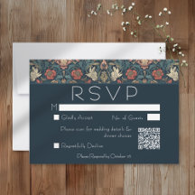 Art Nouveau Blue William Morris Floral Wedding