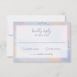 Tarjeta De Confirmación De Asistencia Arte abstracto del Pastel Azul moderno