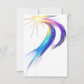 Tarjeta De Confirmación De Asistencia Arte de cometa estrella fugaz arcoíris brillante P