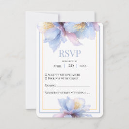 Tarjeta De Confirmación De Asistencia Artistic Pastel Botanical Florals Wedding