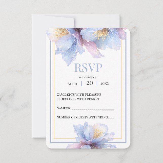 Tarjeta De Confirmación De Asistencia Artistic Pastel Botanical Florals Wedding (Anverso)