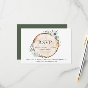 Tarjeta De Confirmación De Asistencia Asientos reservados de Rustic Wood Sage Watercolor