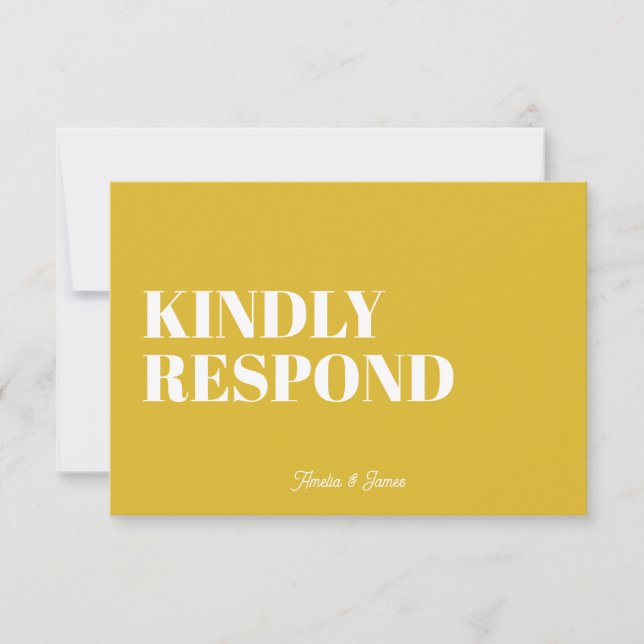 Tarjeta De Confirmación De Asistencia Audaz Boda moderno Retro Funky Bright (Anverso)