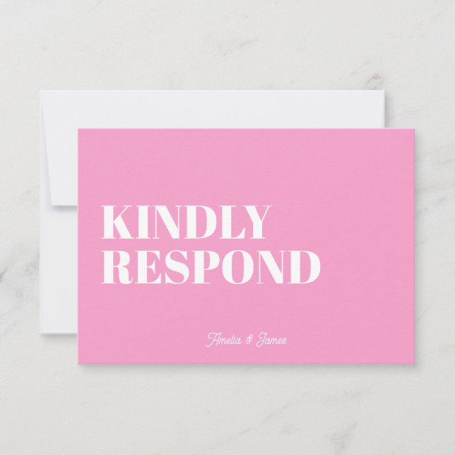 Tarjeta De Confirmación De Asistencia Audaz Boda moderno Retro Funky Bright (Anverso)