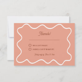 Tarjeta De Confirmación De Asistencia Audaz Boda moderno Retro Funky Bright