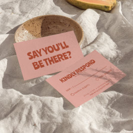 Tarjeta De Confirmación De Asistencia Audaz Boda único retro divertido y brillante