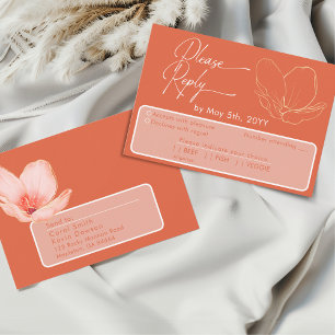 Tarjeta De Confirmación De Asistencia Audaz Naranja Verona Sunset Attendance & Meal Choi