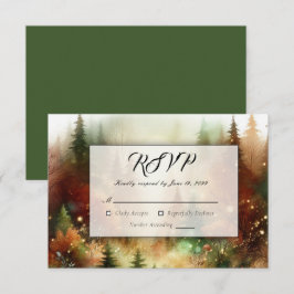 Tarjeta De Confirmación De Asistencia Autumn Glow in the Enchanted Forest Wedding