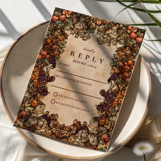 Tarjeta De Confirmación De Asistencia Autumn Orchard Wedding (Subido por el creador)