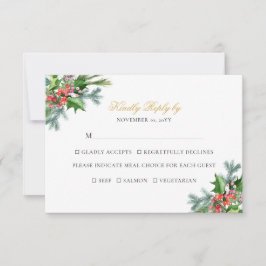 Tarjeta De Confirmación De Asistencia Ava Elegant Navidades Greenery Boda Elección de Co