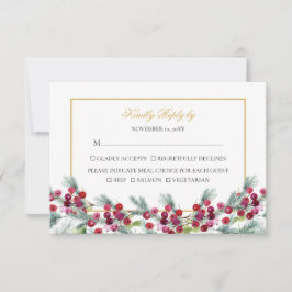 Tarjeta De Confirmación De Asistencia Ava Elegant Red Gold Navidades Boda Elección de Co