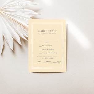 Tarjeta De Confirmación De Asistencia AVERY Boda amarillo con mantequilla neutra simple