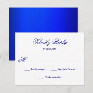 Tarjeta De Confirmación De Asistencia Azul Real Brillante