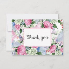 Tarjeta De Confirmación De Asistencia Azulejos rosados azul Floral post BODA favor