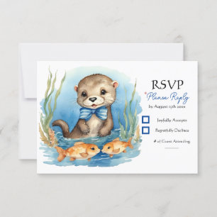 Tarjeta De Confirmación De Asistencia Baby Otter Boy Baby Shower
