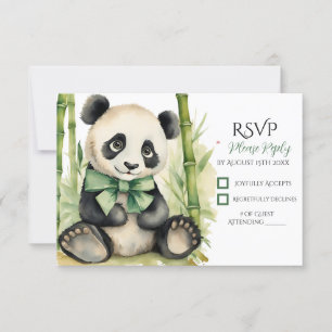 Tarjeta De Confirmación De Asistencia Baby Panda Bear Baby Shower