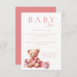 Tarjeta De Confirmación De Asistencia Baby Shower de color acuático de amor para bebé ro