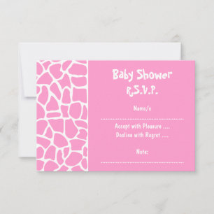 Tarjeta De Confirmación De Asistencia Baby Shower de guirafa rosa